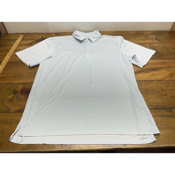 Vineyard Vines Performance Shirt Mens Large Blue Print Polo *READ* - Picture 1 of 11